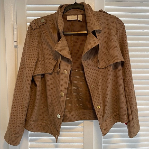 Chico's Jackets & Blazers - Chicos Tan Faux Suede Jacket Size 0